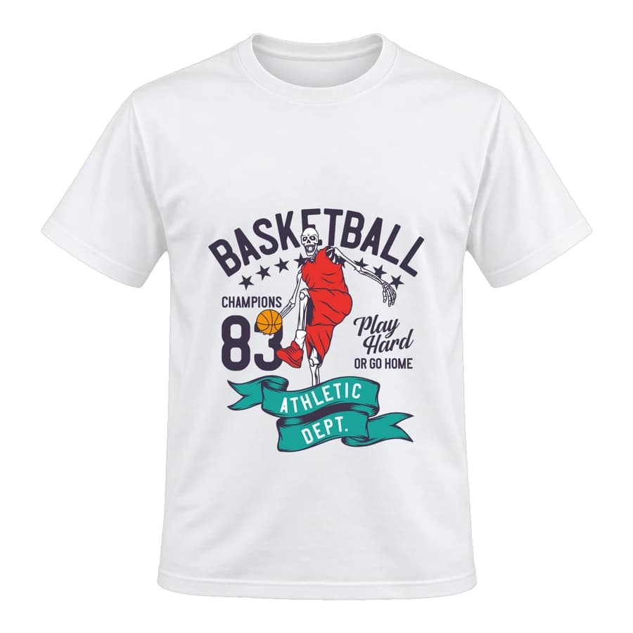 T-shirt — Basketball · Légende du terrain — الأمام — أبيض